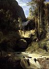 Karl Blechen Canvas Paintings - Gorge at Amalfi